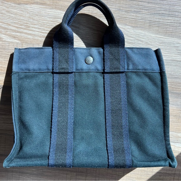 Hermes Vintage Toile Fourre Tout PM (Authentic) - Picture 2 of 8